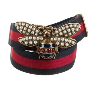 GUCCI Faux Pearl Accents Canvas w/out Tags (item is missing one pearl)